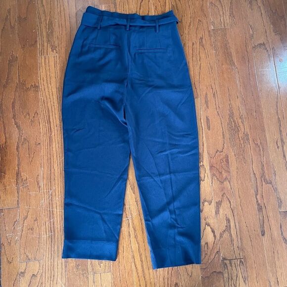 Madewell Navy High Waisted Paper Bag Pants Size 2 - Picture 5 of 6